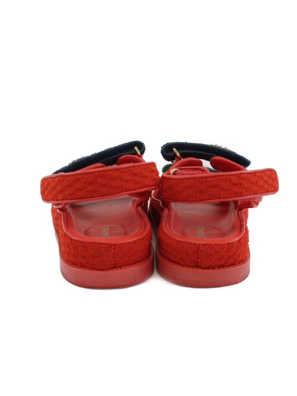 Chanel Sports Sandals Red Multicolor 36 Leather CC - Picture 3 of 10